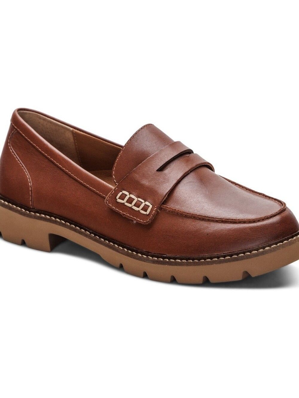 (D-4820)  Aetrex Women's Collette Cognac Arch Support Loafer Sz 9 -9.5